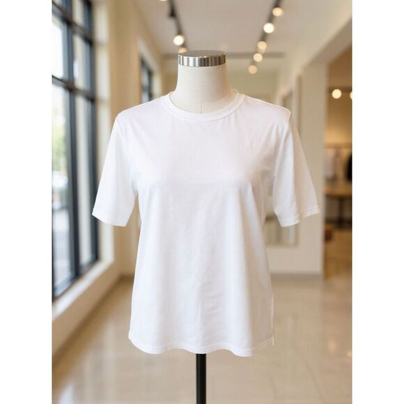 Babaton Tops - Babaton Shoulder Pad Core Off White Business Causal Tee T Shirt Size 2XS